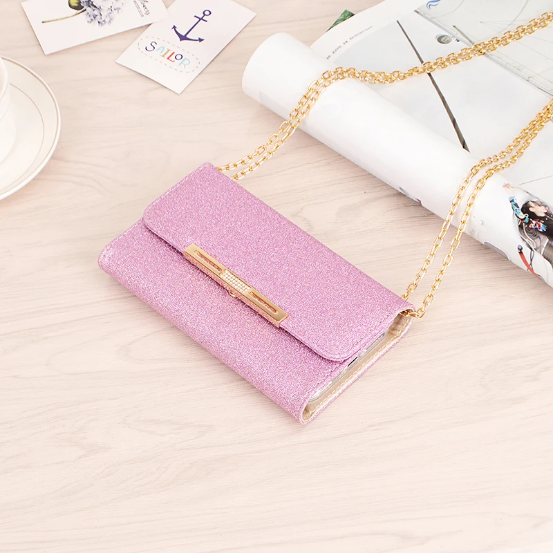 Glitter Hand Bag Leather Case For iPhone 11 Pro Max X XR 6 6s 7 8 Plus XS Max Wallet Cover For Samsung S8 S9 Plus S7 Edge Note 8
