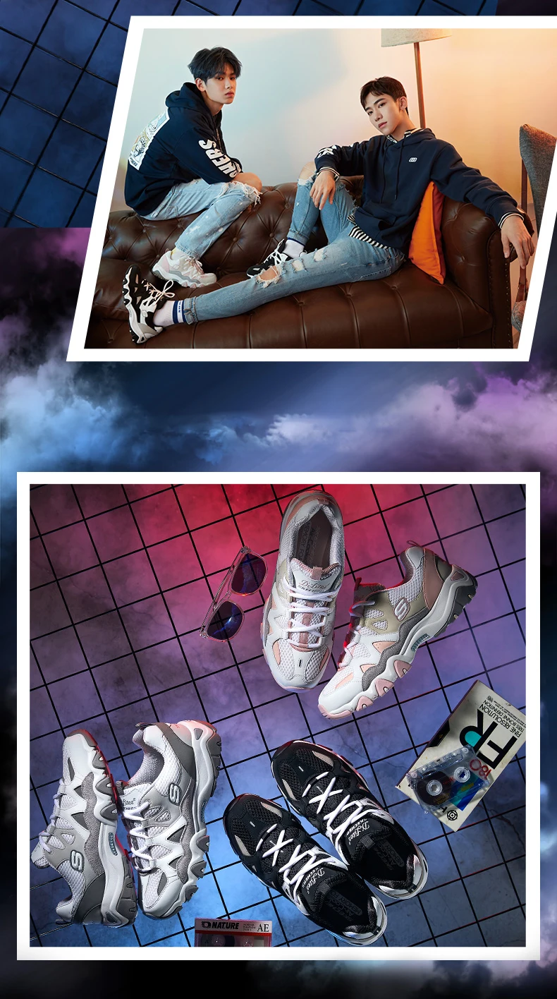 Skechers D'lites/женская повседневная обувь; удобная женская обувь на массивной платформе; обувь на толстом каблуке со шнуровкой; 99999693-WGY