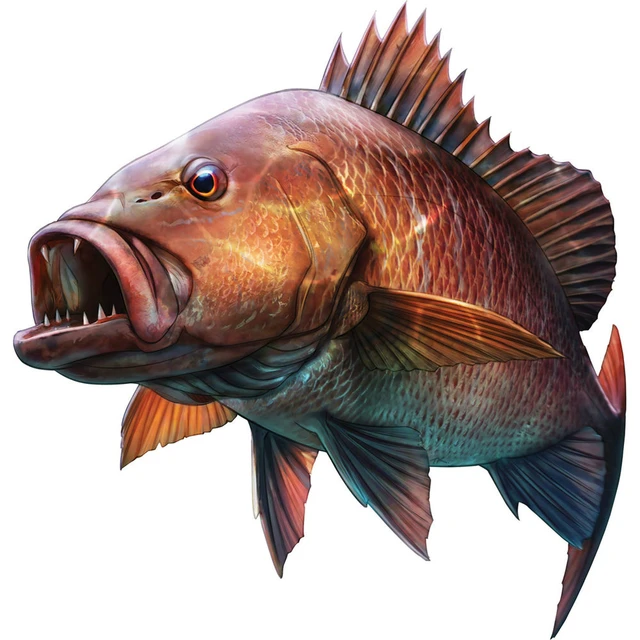 Creative Large Mouth Bass Fish Fishing Car Stickers Funny