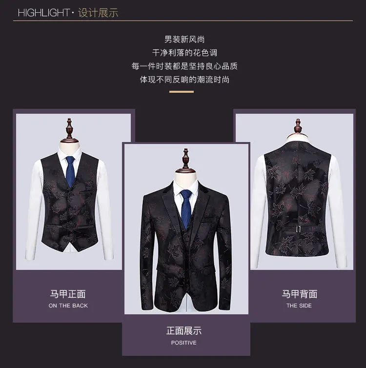 Высокое качество костюм мужской бренд Slim Fit Повседневная мужская рубашка в полоску мужской костюм 3 шт. костюм Homme свадебный смокинг жениха Плюс Размер 6XL