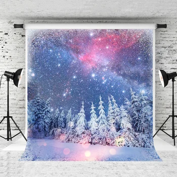 

VinylBDS 5X7FT Winter Photography Backdrop Children Snow Tree Studio Backdrop Fantasy Newborn Photo Background