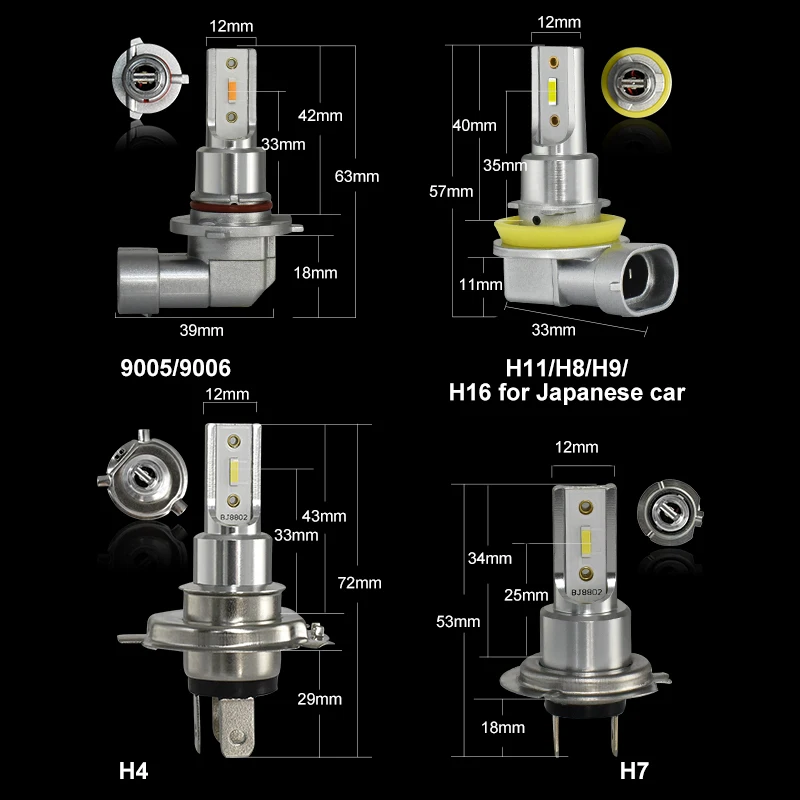 CNSUNNYLIGHT H11 9005/HB3 9006/HB4 LED Car Fog Light Headlight Bulb 2400Lm 6000K White 1900K Amber H9 H8 H16 Auto Front Foglamp led car lights,led lights,led bulbs,led headlights,led car headlights,car headlamps