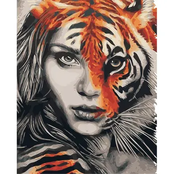 

DIY Digital Oil Painting Kit Paint by Numbers on Canvas Animal Home Decor
