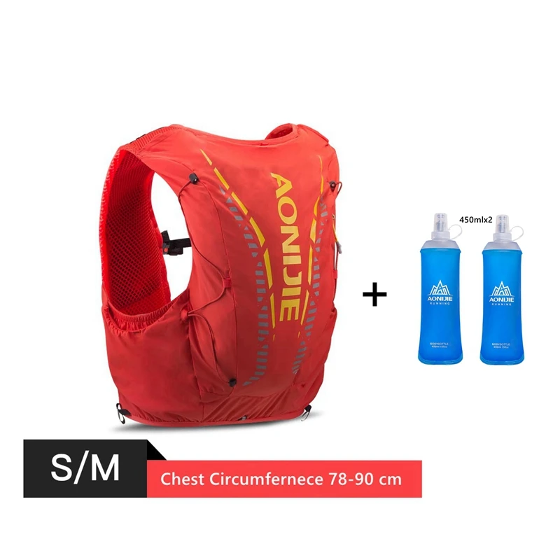 SM Orange450ml Aonijie гидратационный жилет рюкзак Открытый 12 л сумка с 450 мл бутылка мочевого пузыря Сверхлегкий походный марафон велосипедные жилеты C962 - Цвет: SM Orange450ml