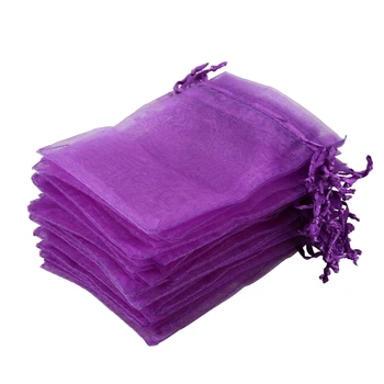 

30 PCS Gift Bag Purple Organza Jewelry Pouch