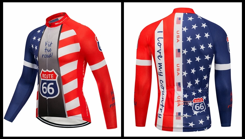 Weimostar Autumn USA Cycling Jersey Long Sleeve Men MTB Bike Clothing Spring Bicycle Clothes Team Sports Cycling Shirt Tops