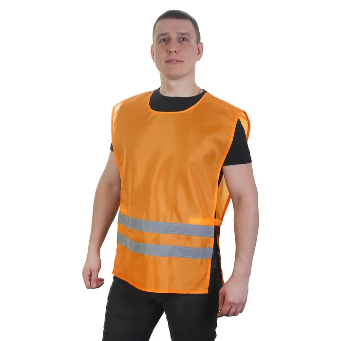 Жилет взрослый со светоотражающими полосами р-р 50-56 цвет оранжевый |