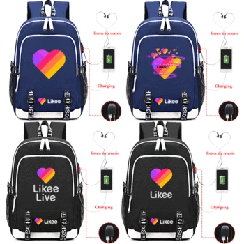 

LIKEE APP Backpack USB Charging Backpack Likee School Bag Children's Mochila Fashion Backpacks for Children Backpacks for Teens