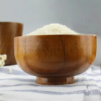 

1pc 10x6.7cm Wooden Bowls Fruit Salad Container Durable Feeding Tableware Storage Container