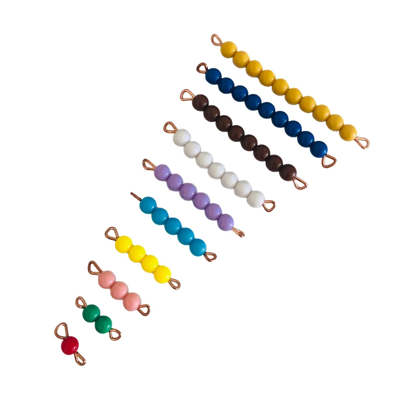 Math Toys Montessori Golden Beads Educational Equipment for Kids Numbers 1-9/10/100/1000 Early Learning Resources for Homeschool