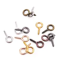 200 pçs pequenos mini pinos de olho ganchos ganchos ilhós parafuso fiança peg rosqueado fechos ganchos para fazer jóias diy brinco conectores