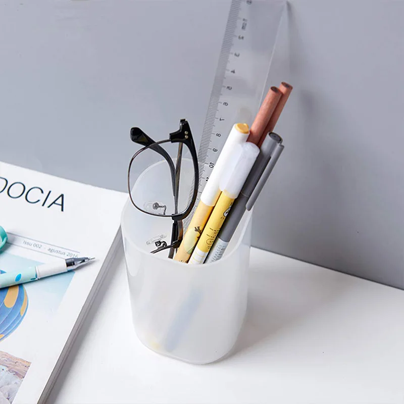  5 Pcs Desk Organizer- Pen Organizer Storage for Office School Home Supplies Translucent White Pen S