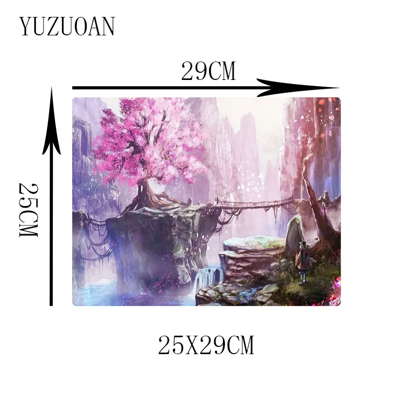 Yuzuoan розовый цветочный мир на заказ большой игровой коврик для мыши большой размер 900*400 Высокое качество нескользящий прошитый коврик для мыши
