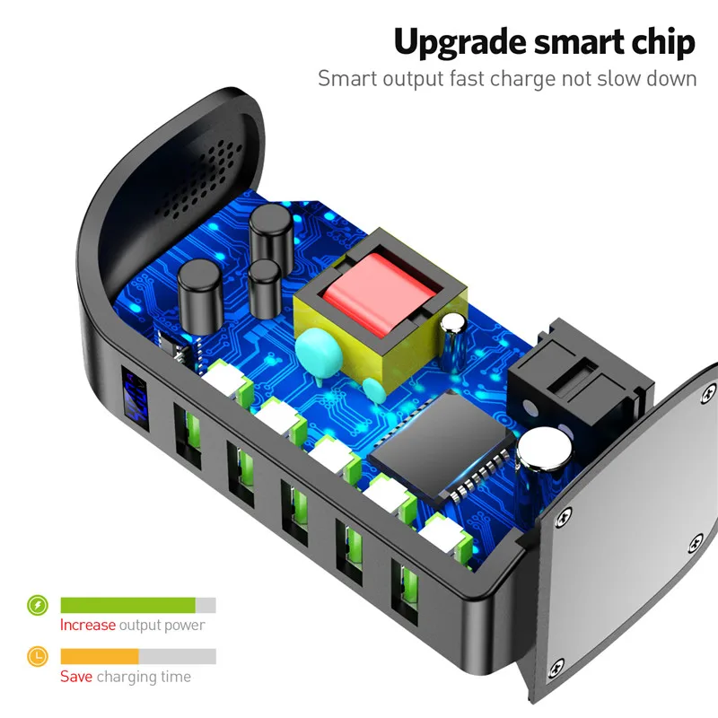 Универсальное зарядное устройство usb multi концентратор светодиодный Дисплей 5 Порты и разъёмы зарядка через usb док-станция для мобильного телефона настенный термометр стол беговой дорожке дома ЕС США Plug