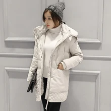 Осенний и зимний пуховик для женщин средней длины модное приталенное Женское зимнее пальто больших размеров