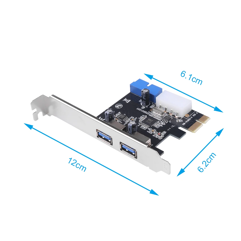 Kebidumei USB 3,0 PCI-E адаптер для карты расширения внешний 2 порта USB3.0 концентратор внутренний 20pin разъем карта PCI-E