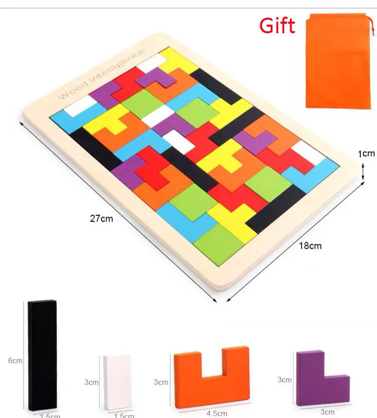 Шаблон 3d деревянные пазлы паззл доска Tangram головоломка Пазлы для детей тетрис игра образовательная детская игрушка, подарок