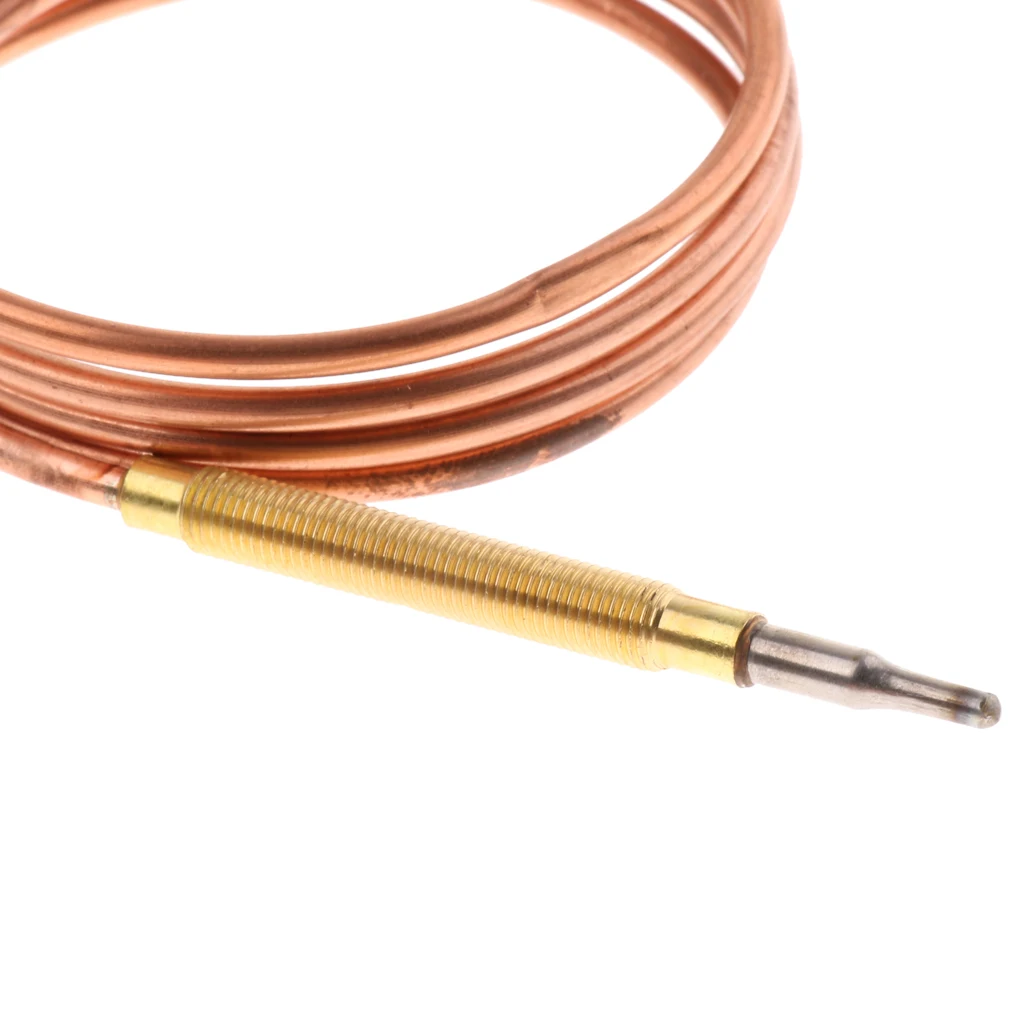 Thermocouple Replacement Set For Gas Furnaces Boilers Water Heaters 90cm Head size: M6*0.75; Tail thread: M9*1 thermocouple replacement probe