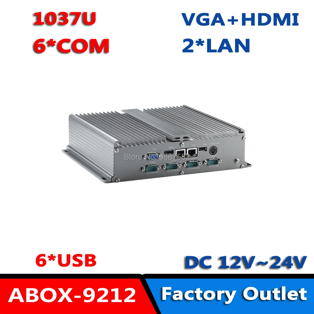 Fanless Industriale 2 * Lan Mini Pc Finestre Xp 1037U 6 * Rs232 Desktop Di Mini Computer