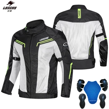 

Motorcycle jacket men Waterproof and night reflective motorcycle suit Moto Jacket Summer Mesh Breathable with 5 Protective Gears
