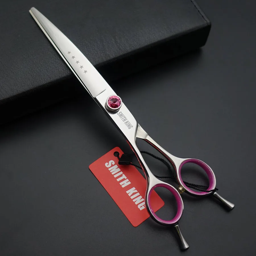 7 inch Left-handed pet grooming scissors,7〞Straight scissors+curved scissors+thinning scissors+steel com+leather bag/case/kits