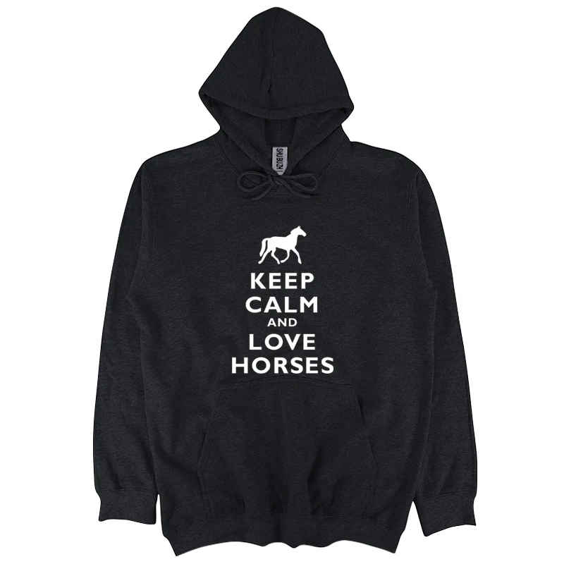 Keep Calm and Love horse-мужская толстовка с капюшоном для верховой езды-shubuzhi, мужская толстовка с капюшоном sbz6470 - Цвет: black
