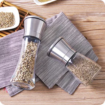 

Stainless Steel Manual Pepper Seasoning Grinder Household Steak Pasta Seasoning Containers Pepper Powder Grinding Glass Bottle