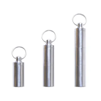 

Outdoor Pure titanium Pill Bottles Medicine Survival Waterproof Aluminum Tank Mini EDC Cases Box Matches Camping Gear with box