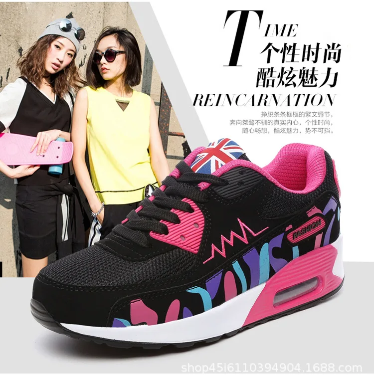 Новая стильная женская обувь на весну-лето обувь на воздушной подушке Женская Спортивная повседневная обувь в Корейском стиле кроссовки на плоской подошве