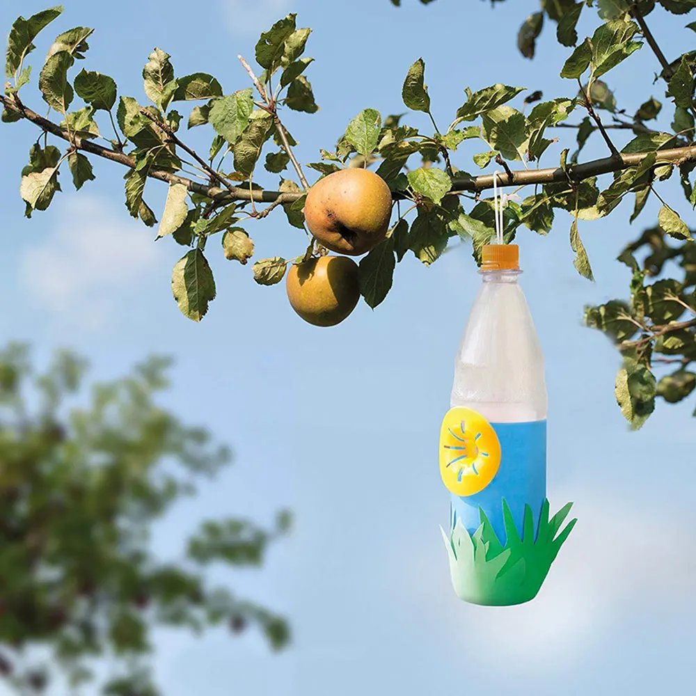 10pcs Yellow Home Garden Trap Bee Hornets Catcher Wasp Insects Pets Funnel Killer Reusable New Plastic Bottle Wasp Traps