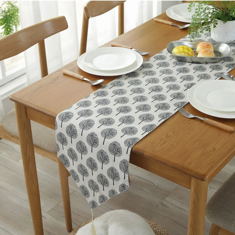 

Proud Rose Vintage Cotton Linen Table Runner Vintage Cotton Linen Table Flag Wish Tree Print Table Flag