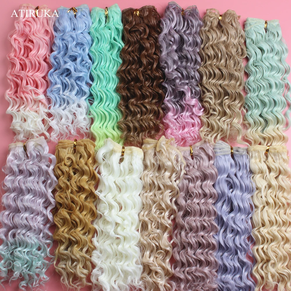 Кукольный парик 20*100 см натуральные кудрявые волосы для куклы термостойкие волоконные пряди BJD русская кукла ручной работы
