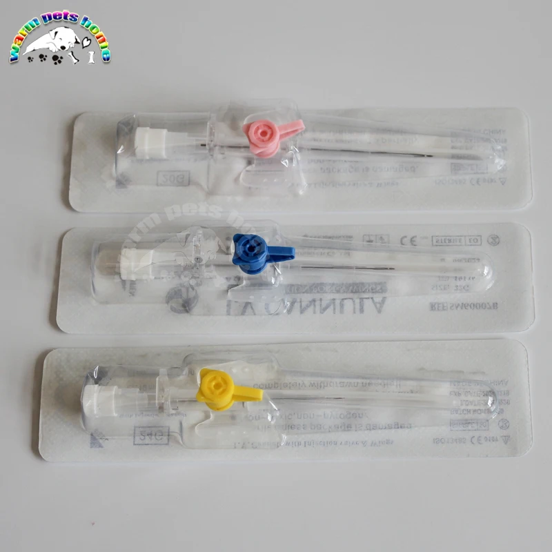 10-50pcs IV Cannula with Injection Port & Wings Sterile I V Catheters 20G 22G 24G Veterinary Equipment 3