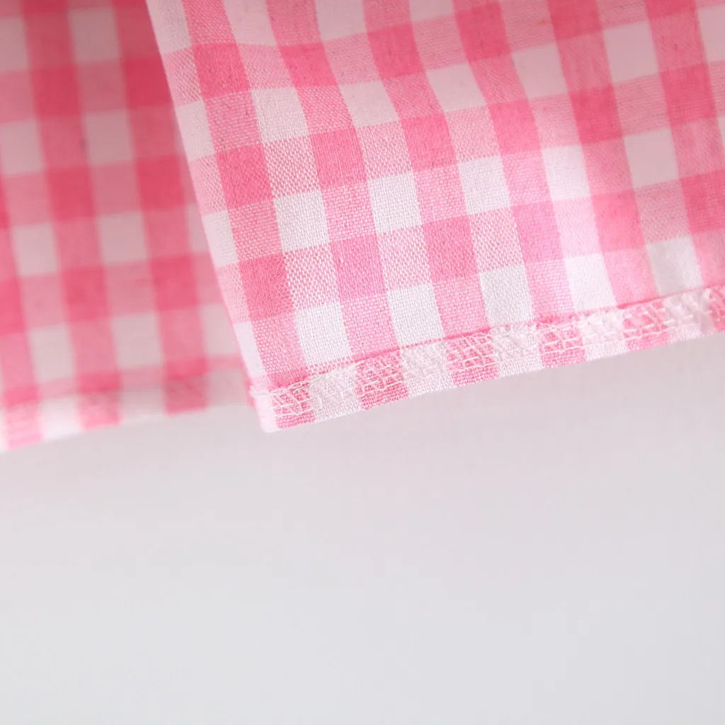 Детские платья для девочек; платье vestidos vestido infantil; Одежда для девочек; vestido; кружевное с рюшами для маленьких девочек; в клетку; вишня; Z4