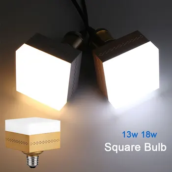 

13W/18W LED E27Lamp Bulb Energy Saving Square Bulb LED Light Indicator Rotating Portable Light Fixture for Home Decoration