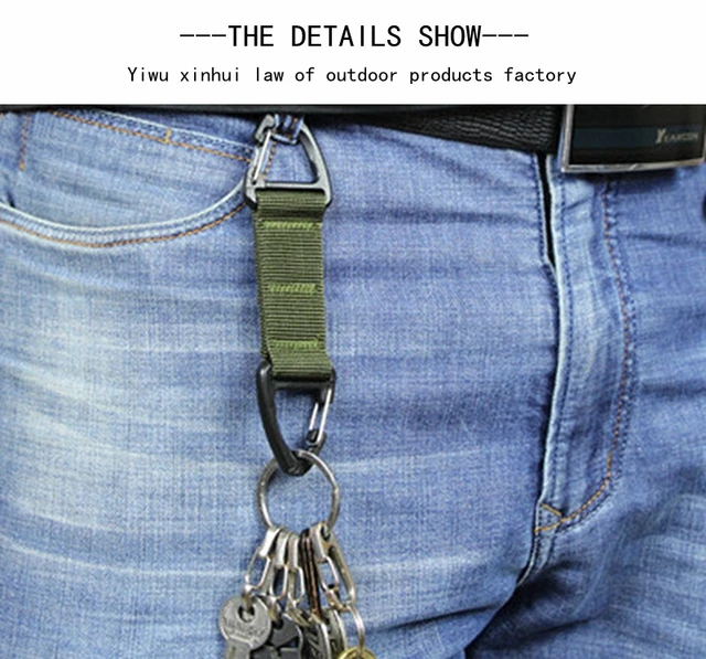 3PCS Tactical Molle Belt Keeper Webbing Clip Keychain Holders Backpack Carabiners Hook Water Bottle Hanger Key Ring Clasp Clip 6
