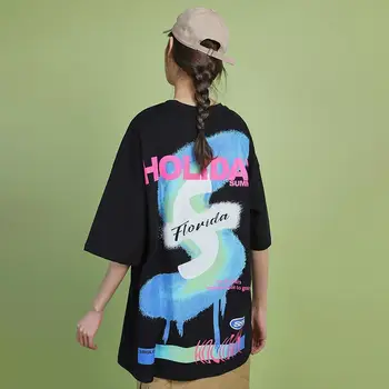 

NiceMix Short-sleeved tshirt 2020 summer new creative printing simple loose casual trendy tees shirt women wholesale Europe hot