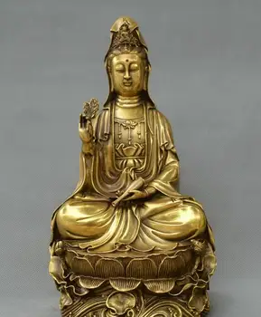 

China Tibet Buddhism old Bronze Guanyin Kwan-yin Avalokitesvara Buddha statue