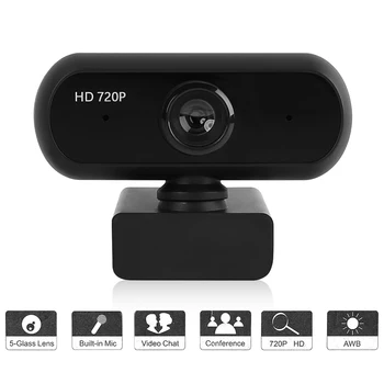 

VODOOL USB Driver Free Webcam H6 720P HD Web Camera with Microphone for iMac Win 10 8 7 Digital USB Video Recorder Home Office