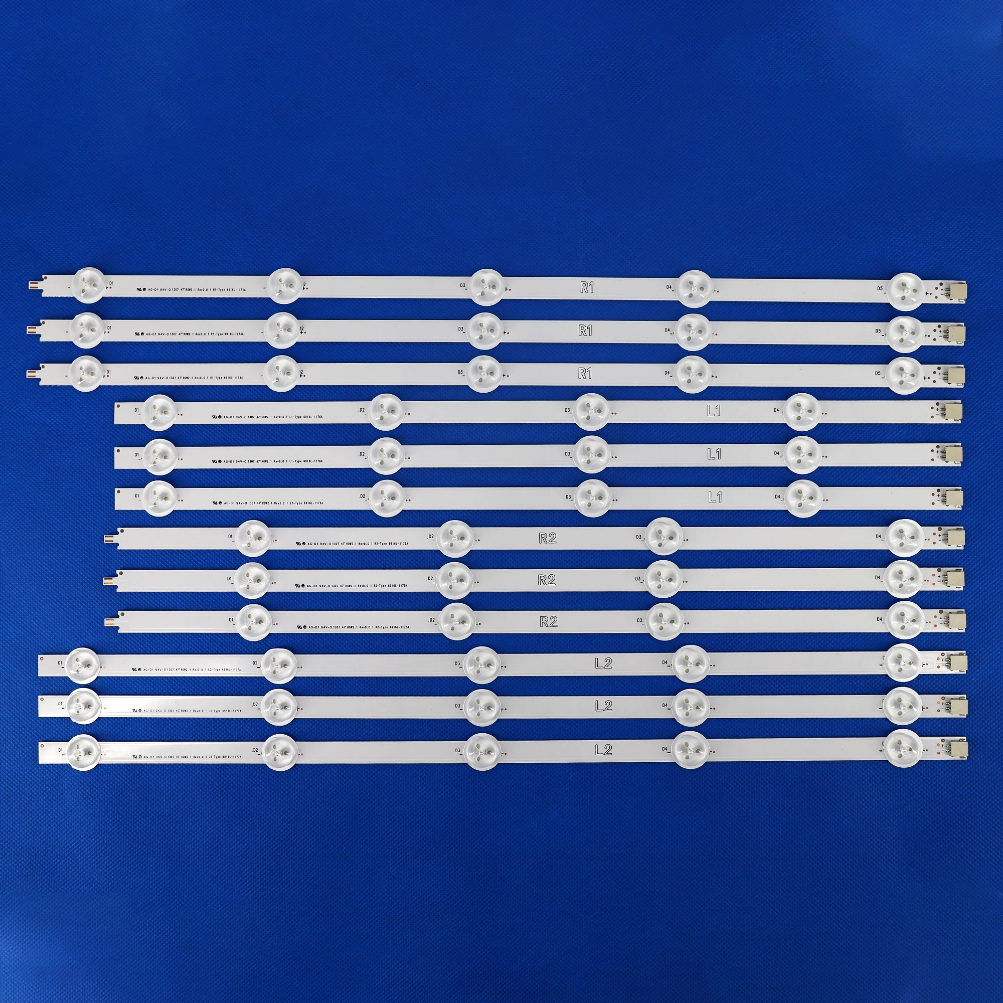 Kit Original de Tira de Luz Led para lg 47ln 47la620s 47ln5400 6916l1174a 6916l-1175a 6916l-1176a 6916l-1177a Novo 12 Pcs