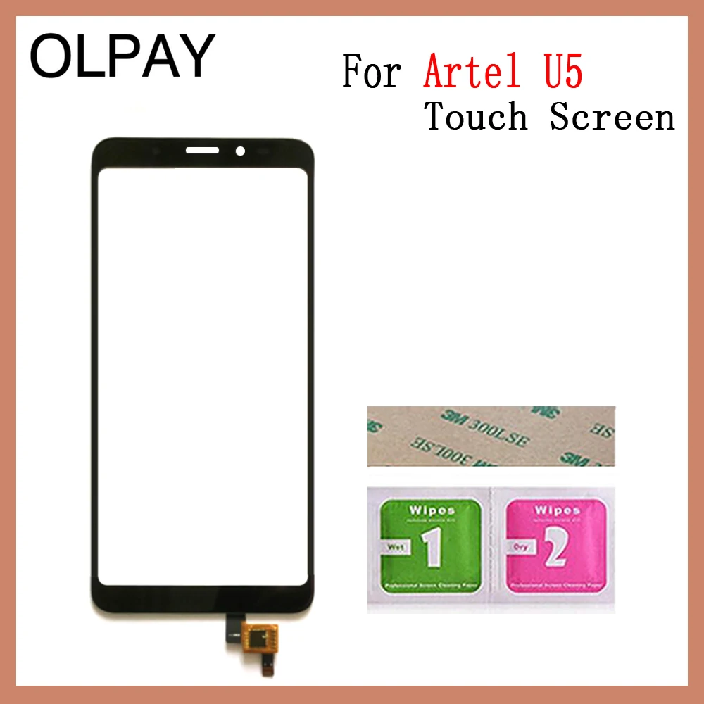 OLPAY мобильный сенсорный экран для Artel U5 сенсорный экран дигитайзер панель Fornt стекло сенсор Бесплатный клей+ салфетки