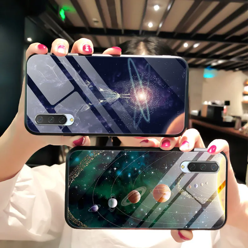 Для Xiaomi mi A3 чехол милый аниме силиконовый оправа закаленное стекло задняя твердая Крышка для Xiaomi mi A3 A 3 mi A3 чехол для телефона