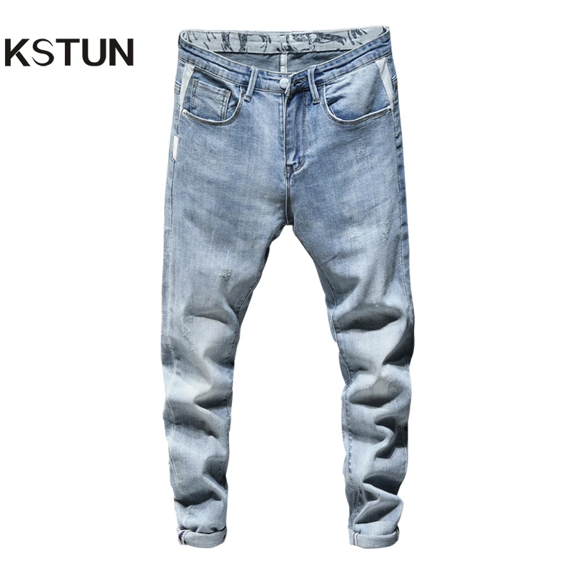 Skinny Jeans Men Light Blue Stretch 2020 Spring Fashion Streetwear Casual Denim Pants Jeans Men's Clothing Long Trousers Cowboys Skinny Jeans Men Light Blue Stretch 2020 Spring Fashion Streetwear Casual Denim Pants Jeans Men's Clothing Long Trousers Cowboys