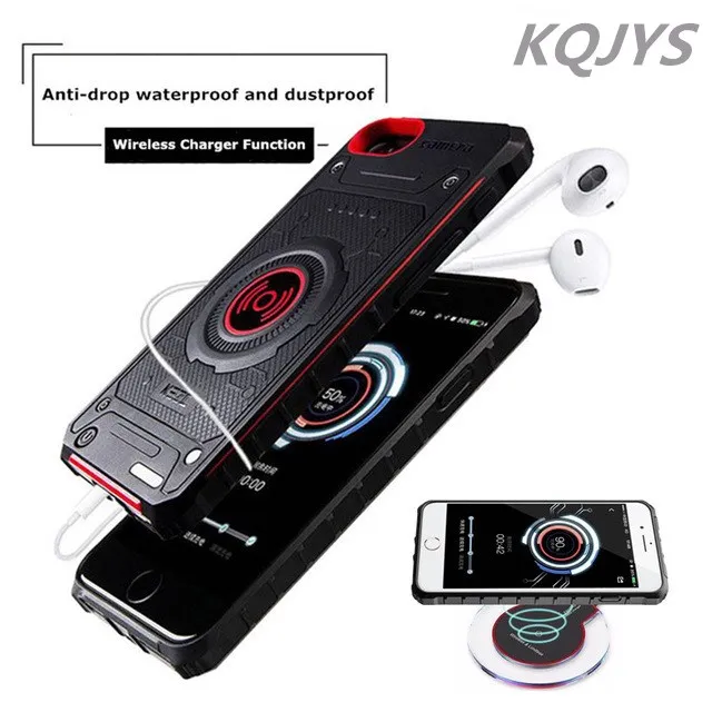 KQJYS внешний аккумулятор для зарядки для iPhone 7 8 6 6s батарея для беспроводного телефона зарядное устройство чехлы