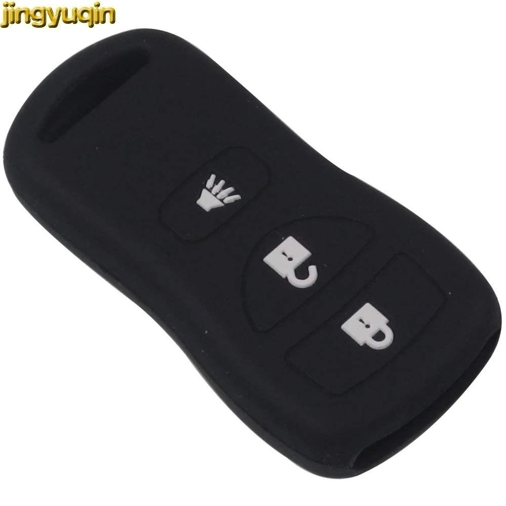 

Jingyuqin 3 кнопки силиконовый для ключа автомобиля чехол для Nissan Armada Xterra Pathfinder пульт дистанционного управления без логотипа