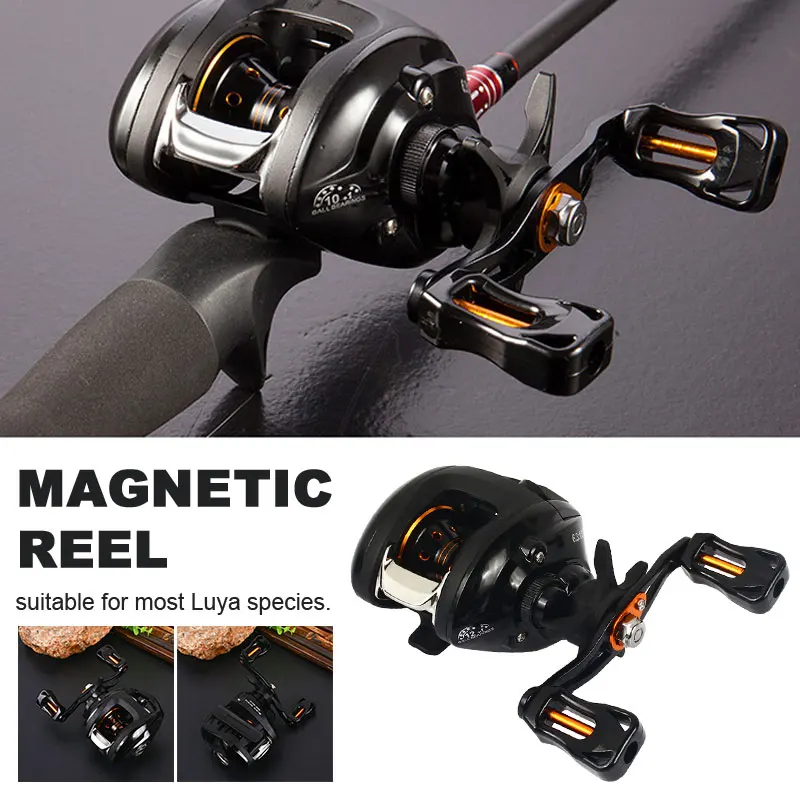 Portable Black 12+1 Rock Fishing Spool Gear Fishing Wheel Fishing Reel Metal Rocker Dripping Wheel