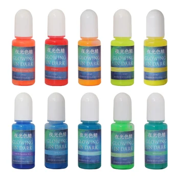 

10 Colors 10ml DIY Crafts Epoxy Resin Pigment Jewelry Making Multipurpose Art Portable Highly Concentrated Luminous Liquid Home