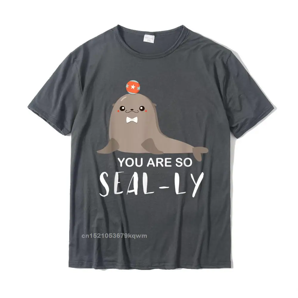 Casual Tees Hot Sale Round Collar Simple Style Short Sleeve Pure Cotton Mens T Shirt Design Tee Shirt Top Quality Cute Seal Shirt Funny Animal Shirt Youre So Silly T-Shirt__3074 carbon