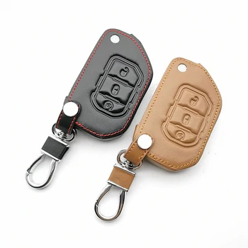 

3 Buttons High Quality Leather Case Cover Holder For Jeep Wrangler JL 2018 For Jeep JL Remote Key Fob Car Interior Accessories