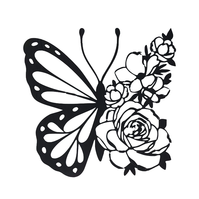 

17*16,6 см персонализированные Стикеры для автомобиля в виде бабочек и цветов, виниловые наклейки, Модные индивидуальные автомобильные Стикеры для защиты от царапин